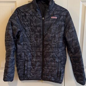 Vineyard Vines Kids Camo Puffer Jacket - Black